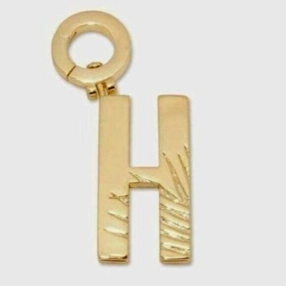 Gorjana Parker Charm Alphabet  Initial H 18K Gold Plated - Picture 1 of 11